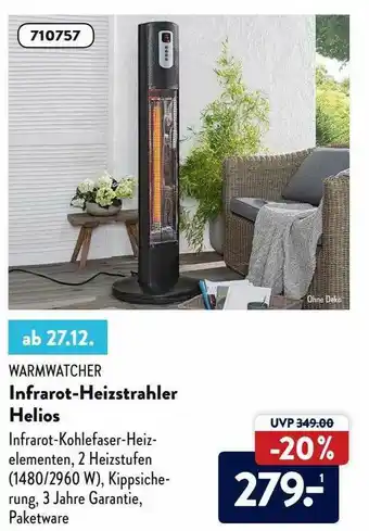 Aldi Süd Warmwatcher Infrarot-heizstrahler Helios Angebot