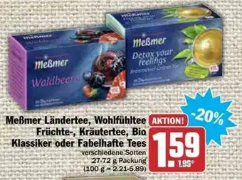 dodenhof Meßmer Ländertee Wohlfüihltee Früchte- Kräutertee Bio Klassiker Oder Fabelhafte Tees Angebot