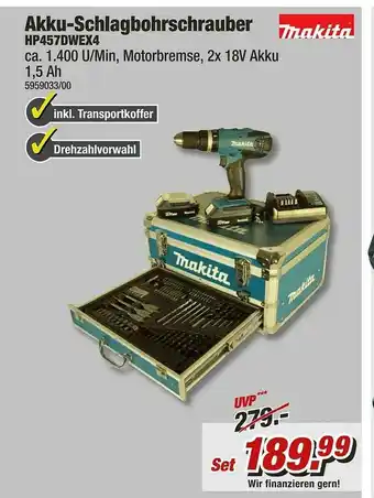 Poco Makita Akku-schlagbohrschrauber Hp457dwex4 Angebot