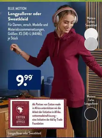 Aldi Süd Blue Motion Longpullover Oder Sweatkleid Angebot