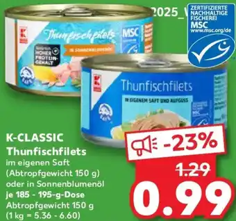 Kaufland K-CLASSIC Thunfischfilets Angebot