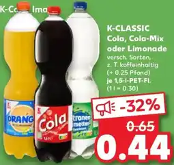 Kaufland K-CLASSIC Cola, Cola-Mix oder Limonade Angebot