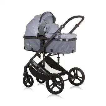 Netto Marken-Discount Chipolino Kinderwagen 2 in 1 Amore Getränkehalter Wickeltasche Fußabdeckung Korb grau Angebot