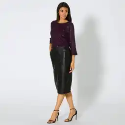 NKD Damen-Kunstleder-Rock in Midi-Länge Angebot