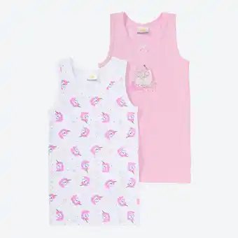 NKD Kinder-Mädchen-Unterhemd mit hohem Baumwollanteil, 2er-Pack Angebot