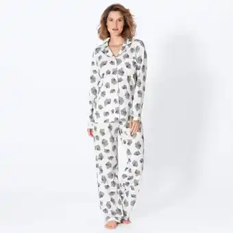 NKD Damen-Schlafanzug mit Ginkgo-Print, 2-teilig Angebot