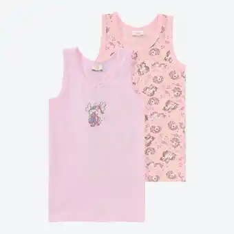 NKD Kinder-Mädchen-Unterhemd mit Druck, 2er-Pack Angebot