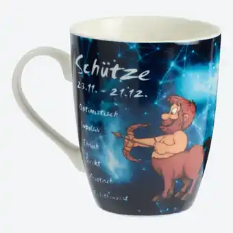 NKD Kaffeebecher mit Sternzeichen-Motiv, ca. 380 ml Angebot