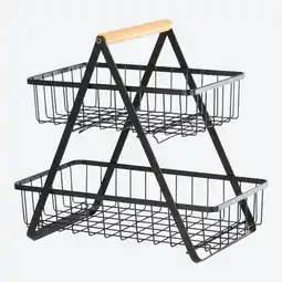 NKD Etagere mit Bambusgriff, ca. 33x18x30 cm Angebot