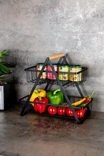 NKD Etagere mit Bambusgriff, ca. 33x18x30 cm Angebot