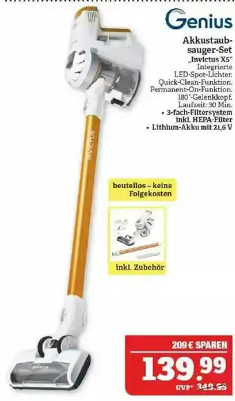 Marktkauf Genius Akkustaubsauger-set „invictus X5“ Angebot