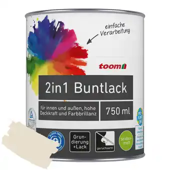 toom Baumarkt toom 2in1 Buntlack 'Bergkristall' cremeweiß seidenmatt 750 ml Angebot