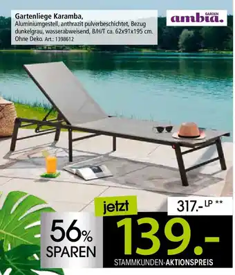 Zurbrüggen GARDEN ambia Gartenliege Karamba Angebot