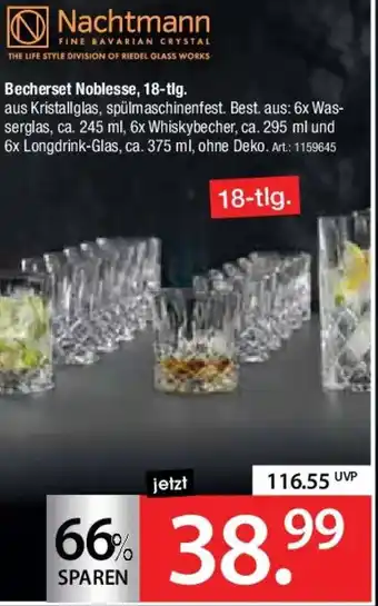 Zurbrüggen Nachtmann Becherset Noblesse, 18-tlg. Angebot