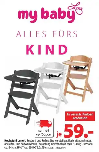 Zurbrüggen My baby lou Hochstuhl Lunch Angebot