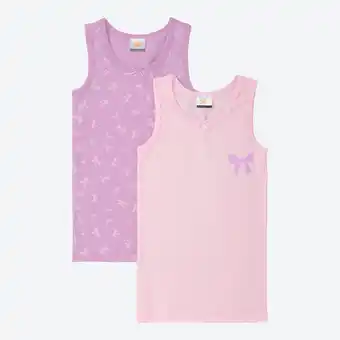 NKD Kinder-Mädchen-Unterhemd mit Print, 2er-Pack Angebot