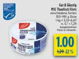 diska Gut & Günstig MSC Thunfisch Filets Angebot