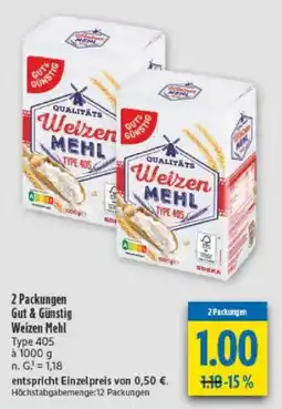 diska Gut & Günstig Weizen Mehl Type 405 Angebot
