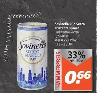 Marktkauf Sovinello 2go Secco Frizzante Bianco Angebot