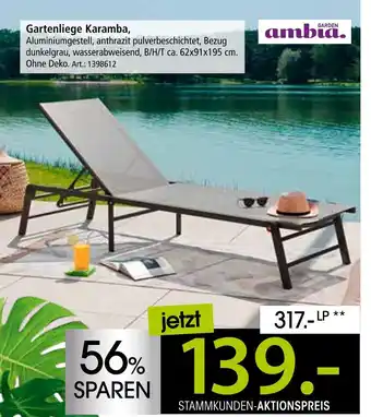 Zurbrüggen Ambia garden gartenliege karamba Angebot