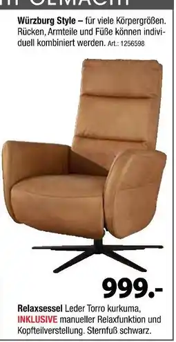 Zurbrüggen Beldomo relaxsessel leder torro kurkuma Angebot