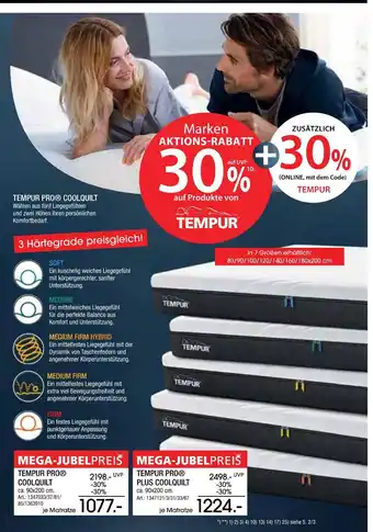 Zurbrüggen Tempur pro coolquilt Angebot