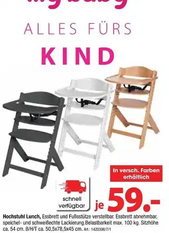 Zurbrüggen Hochstuhl lunch Angebot