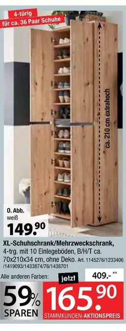 Zurbrüggen Xl-schuhschrank/mehrzweckschrank Angebot