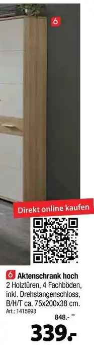 Zurbrüggen Aktenschrank hoch Angebot