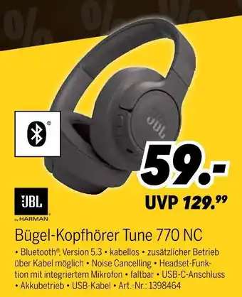 MEDIMAX Jbl bügel-kopfhörer tune 770 nc Angebot