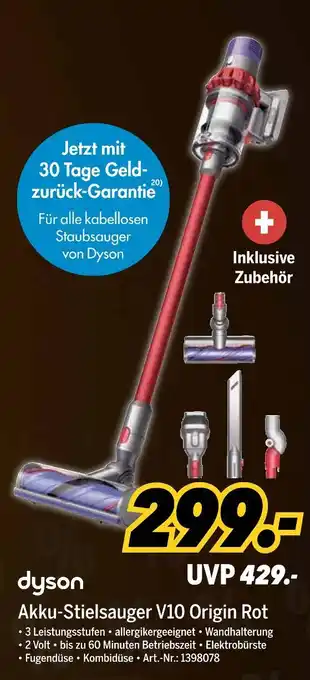 MEDIMAX Dyson akku-stielsauger v10 origin rot Angebot