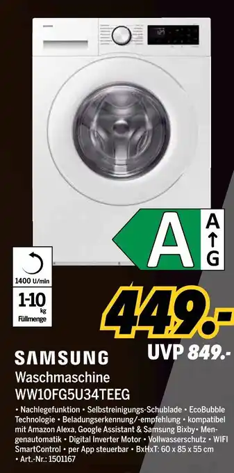 MEDIMAX Samsung waschmaschine ww10fg5u34teeg Angebot