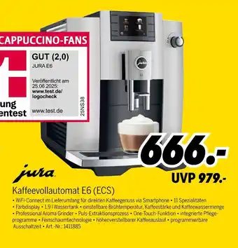 MEDIMAX Jura kaffeevollautomat e6 (ecs) Angebot