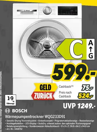 MEDIMAX Bosch wärmepumpentrockner wqg233d91 Angebot