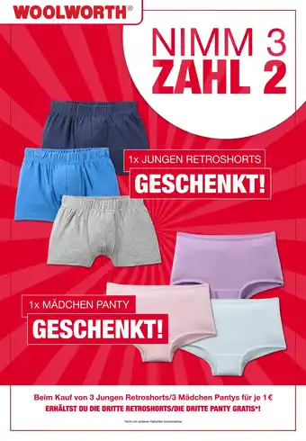 Woolworth Jungen retroshorts oder mädchen panty Angebot