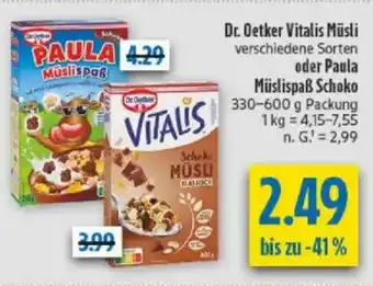 diska Dr. Oetker Vitalis Müsli Angebot