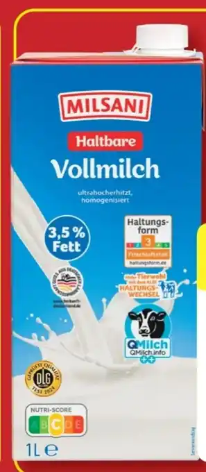 Aldi Nord Milsani Haltbare Vollmilch Angebot