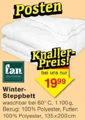 Jawoll fan Winter Steppbett Angebot