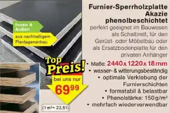 Jawoll Furnier-Sperrholzplatte Akazie phenolbeschichtet Angebot