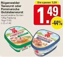 WEZ Rügenwalder Teewurst oder Pommersche Gutsleberwurst Angebot