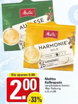 WEZ Melitta Kaffeepads Angebot
