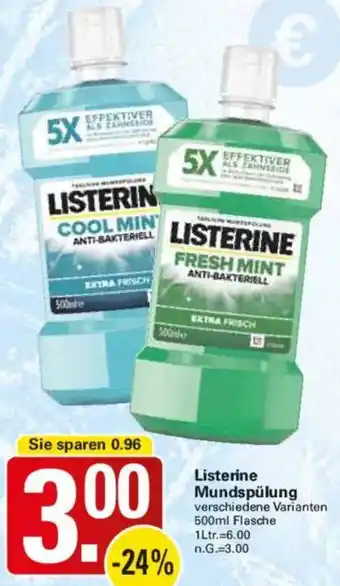 WEZ Listerine Mundspülung Angebot
