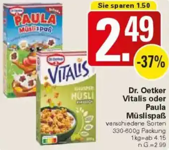 WEZ Dr. Oetker Vitalis oder Paula Müslispaß Angebot