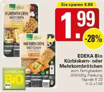 WEZ EDEKA Bio Kürbiskern- oder Mehrkornbrötchen Angebot