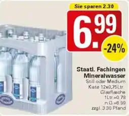 WEZ Staatl. Fachingen Mineralwasser Angebot