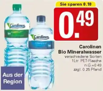 WEZ Carolinen Bio Mineralwasser Angebot