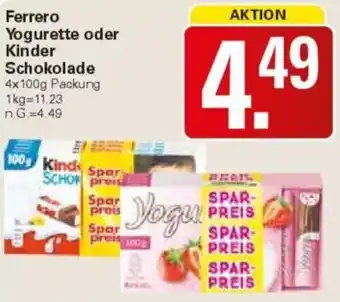 WEZ Ferrero Yogurette oder Kinder Schokolade Angebot
