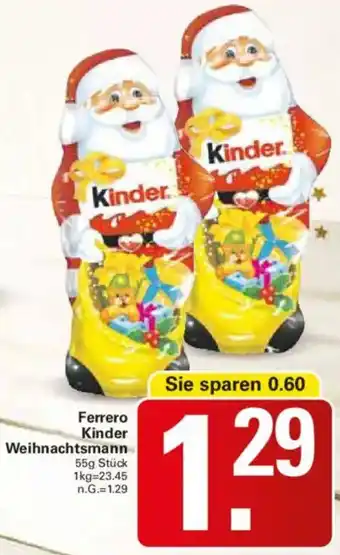WEZ Ferrero Kinder Weihnachtsmann Angebot
