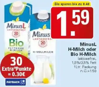 WEZ MinusL H-Milch oder Bio H-Milch Angebot