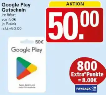 WEZ Google Play Gutschein Angebot